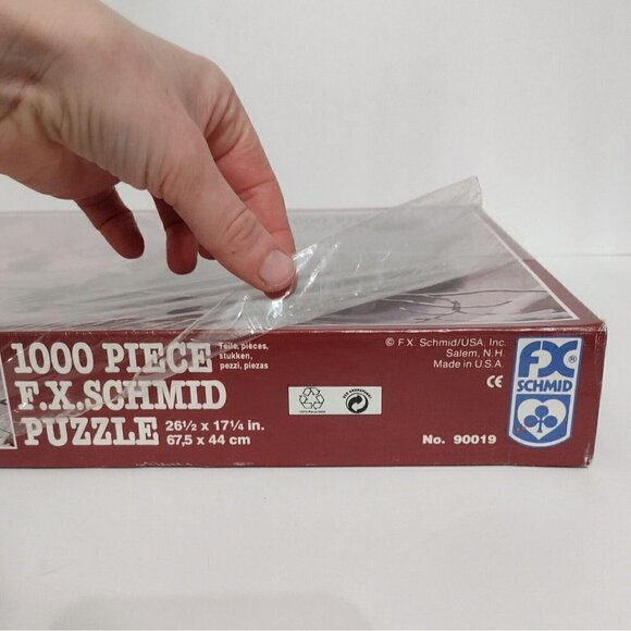 New 1000 Piece FX Schmid Jigsaw Puzzle Wolves Eyes In The Mist 1998 Sealed Read - Picture 2 of 3